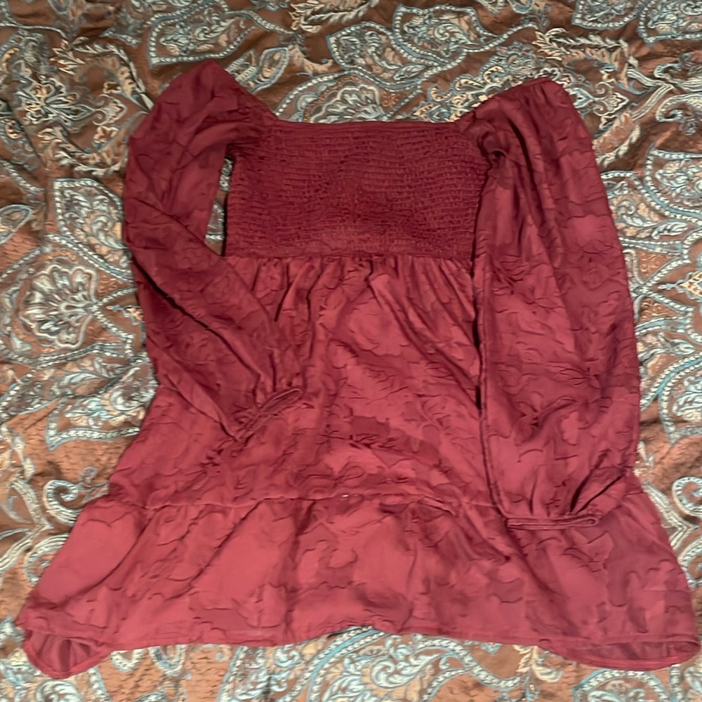 Burgundy long sleeve dress